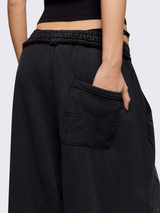 Inferno Appliqué Wide-Leg Pants